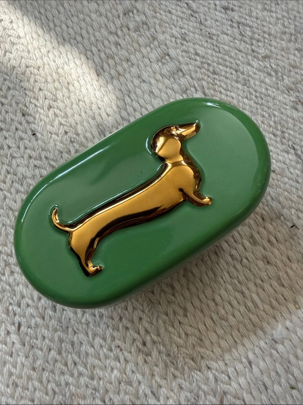 Cute 2 Wick Lucie Pistachio Gourmand Dachshund Ceramic Candle from Anthropologi